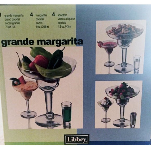 Libbey Grande Margarita Party Set of 9 - New in Box
